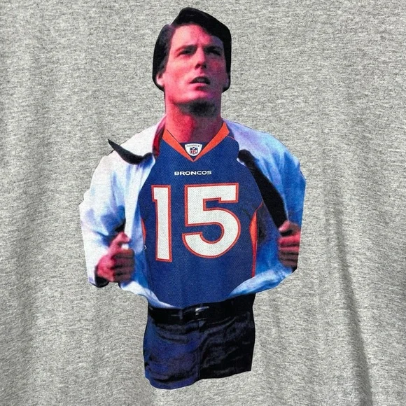 Broncos Tim Tebow Heather Gray Heavy Cotton Short Sleeve Crewneck Tee Shirt XL - Picture 4 of 5